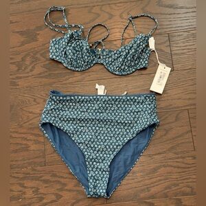 Vineyard Vines Bikini Underwire Bikini High Waist Bottom Size Small/Medium NWOT